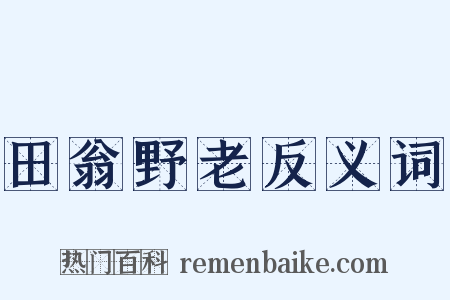 田翁野老反义词是什么意思的图片